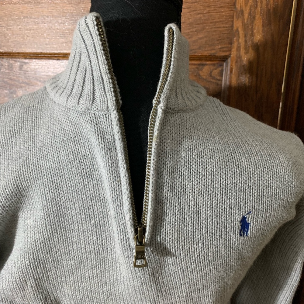 Boys M 10/12 Polo Ralph Lauren sweater. Gray is the color the logo is blue. - Picture 1 of 9